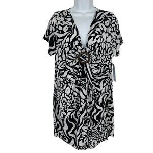 Swimsuitsforall Animal Print Cover-Up Dress With Wooden Ring Detail Size 10/12